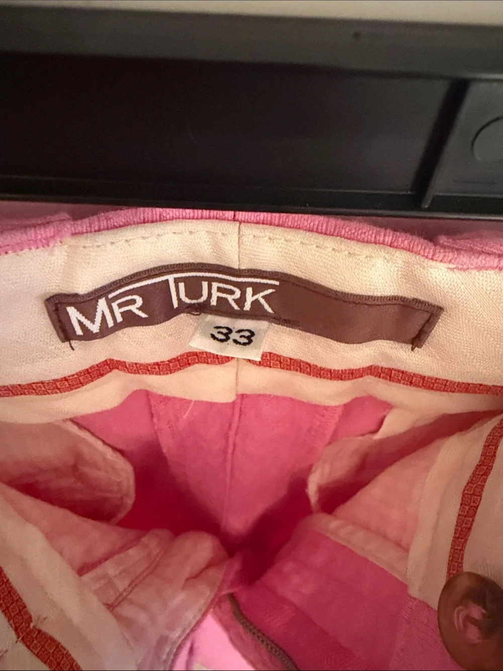 Men's Pink Textured Dress Trousers
